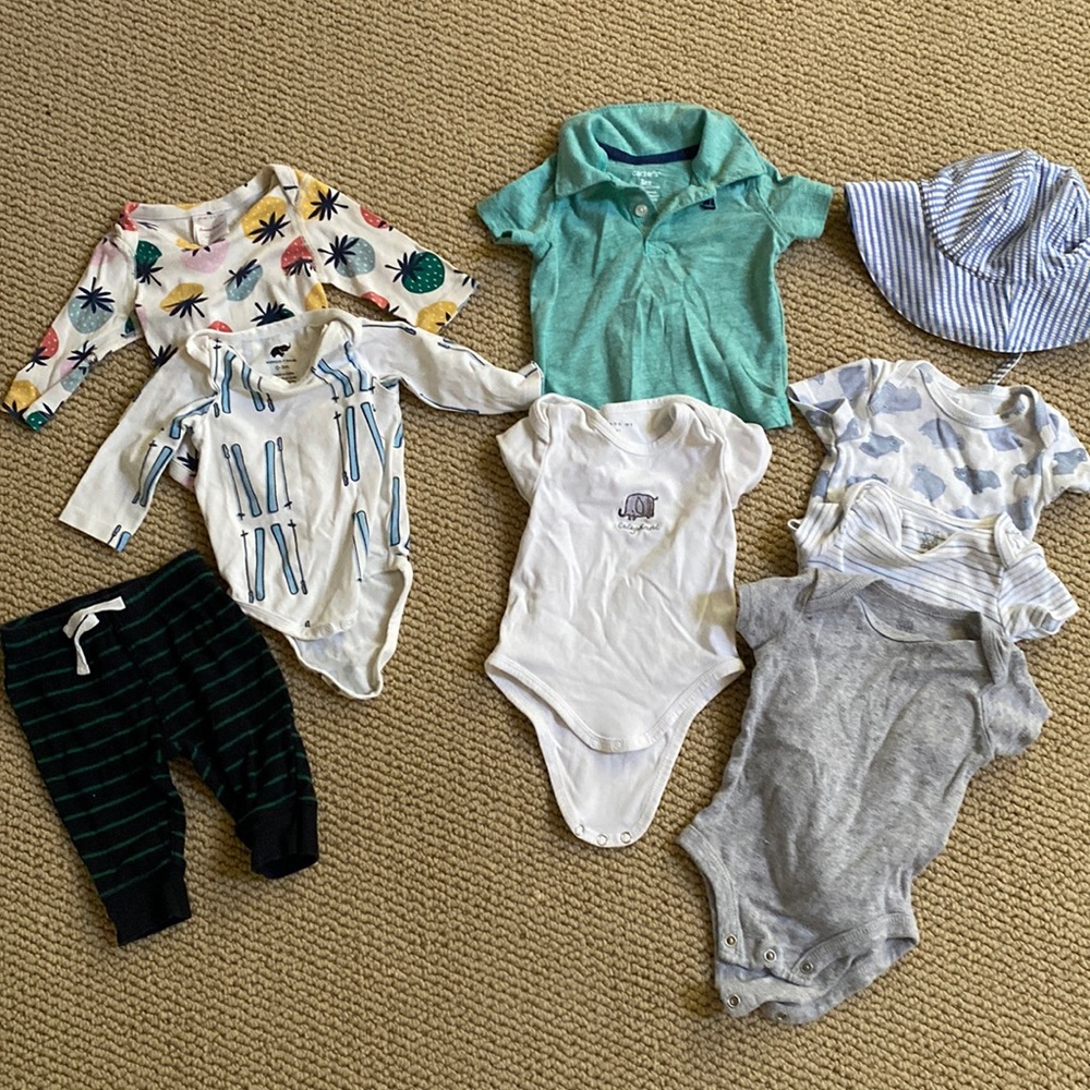 0-3 month bundle: Hanna Andersson, Monica + andy, Madison me, baby gap, carters
